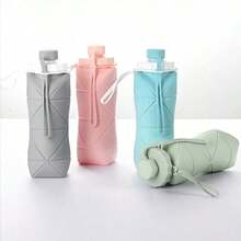 Collapsible Water Bottle Large Capacity Outdoor Travel Sports Portable Silicone Water Bottle High Temperature Resistant  Telescopic Folding Cup - 綠色 - 查看 3
