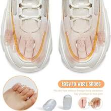 Protetores de dedos de silicone (20/10 unidades), protetores de dedos de gel antifricção respiráveis para homens e mulheres, protetores de dedinhos macios e transparentes de silicone, para sapatos, ideais para primavera e verão, presentes para madrinhas, decoração de quarto, praia, viagens, para homens e mulheres, férias, Dia da Mulher, itens essenciais de viagem, lembrancinhas de casamento, estilo anos 2000, acessórios para carro, decoração de cozinha, itens fofos - Transparente - Ver 6