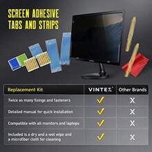 VINTEZ Pestañas y Tiras Adhesivas para visualización de privacidad para monitores de computadora y portátiles - como en la foto - Ver 2