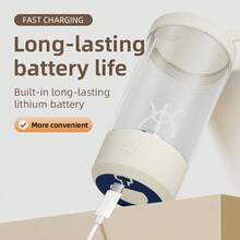 Mélangeur électrique pour sports, fitness et remplacement de repas, tasse à milkshake portable et automatique pour cadeaux occasionnels, gourde de sport, gourde pour l'extérieur - Blanc - Voir 7