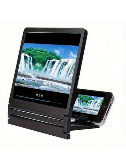 1 قطعة مكبر شاشة هاتف ثلاثي الأبعاد من الأكريليك - يحجب الضوء الأزرق ومضاد للانعكاس، حامل هاتف محمول قابل للطي مع قاعدة مضادة للانزلاق، عالمي للهواتف الذكية والأجهزة اللوحية، ملحق للقراءة/مشاهدة الأفلام/التدوين المرئي