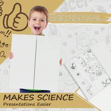 Tablero de póster pequeño de triple pliegue 54.61 x 35.56 cm con cintas de doble cara y cartón cartón corrugado para proyectos escolares feria científica negocios - 4 unidades - Ver 7