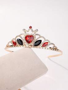 1pc Princess Crown Headpiece, Luxury Rhinestone Alloy Tiara For Valentine's Day Party, Holiday - Multicolor - View 5