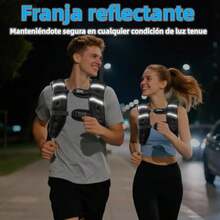 Chaleco Con Peso 5Kg Chaleco de Peso para Ejercicio Weighted Vest Ajustable Ergonómico con Correas Reforzadas Rayas Reflectantes y Bolsa de Malla Ideal para Entrenamiento de Fuerza Fitness Correr - negro - Ver 3