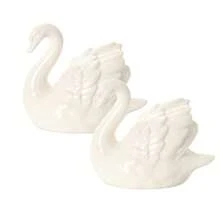 Black & White Ceramic Swan Figurine, Creative Animal Decor For Living Room, Study, Desktop, Home, Office, Bookshelf, TV Stand - Black and White - View 4