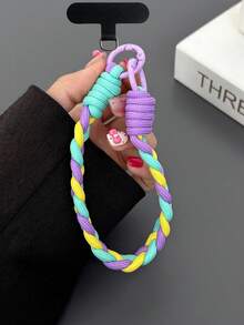 时尚编织手机挂绳，通用手机壳带可调节肩带，适合送给母亲、家人、朋友、生日、节日的女士礼物，手机挂饰，手机链 - 彩色 - 查看 25