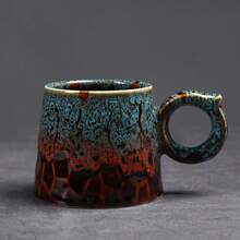 1pc/1pc/2pcs Ceramic Latte Mug Set With Saucer, 200ml Capacity, High-End Crackle Glaze Finish, Stylish Couple/Individual Coffee/Milk Mugs, Creative Latte Art, Office/Breakfast Cup With Saucer