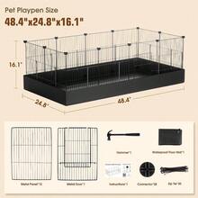 12 Panels Small Animal Playpen With Waterproof Mat - Durable Metal Wire Yard Fence For Guinea Pigs Kittens Puppies Hamsters And Hedgehogs - Indoor And Outdoor Pet Cage - 12片金屬板,附防水墊 - 查看 4