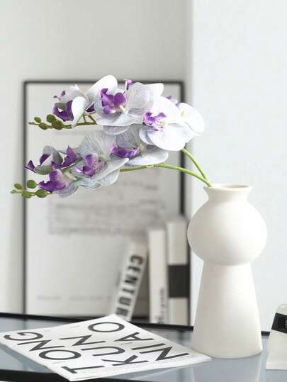 1 pieza Flor de orquídea mariposa artificial con textura de película, decoración floral para el hogar, sala de estar, mesa de comedor, flor de orquídea falsa