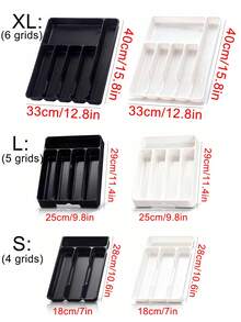 1pc Silver Cutlery Organizer Tray, Kitchen Spoon Holder Rack, Silverware Utensil Organizer, Kitchen Storage Rack, Drawer Compartment Cutlery Organizer Box, In-Cabinet Knife Fork Chopstick Holder, Kitchen Organizer, Drawer Knife Fork Spoon Divider Tray - 彩色 - 查看 2