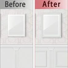 1 Rotolo 100cm/200cm Bordo decorativo adesivo in PVC - Flessibile e pieghevole, adatto per pareti, pavimenti e armadi, decorazione per pavimenti | Stile europeo | Modanatura facile da installare, decorazione per pareti e pavimenti - Multicolore - Visualizzare 8