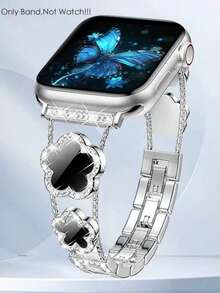 Nuevo brazalete de acero inoxidable con cinco hojas compatible con AWatch S9/SE/ 6-8-38mm-42mm, brazalete de moda (Oro/Negro) - Regalo del Cyber Monday, , Navidad, Decoración Navideña, Regalo de Año Nuevo, Regalo del Día de San Valentín - Multicolor - Ver 14