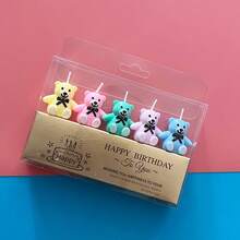 5pcs/Box Pearl White Bow Candles, Personalized Candles For Birthday Cake, Cute Fairy Birthday Party Cake Decor, Available In Multiple Colors: White, Pink, Red, Blue, Yellow, Orange, Brown - Multicolor - View 16