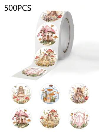 500pcs Pink Theme Party Decorative Stickers, Birthday Party, Valentine's Day, Spring Floral, Easter Gifts Packaging, Envelope Decor Stickers, Back To School, Theme Party Decor Gifts