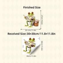 BRUP 1 件可爱动物马桶贴纸，趣味浴室贴纸，儿童适用，自粘可移除墙贴，卡通熊猫猫青蛙浴室装饰，家居浴室墙贴 - 彩色 - 查看 13