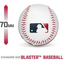 Franklin Sports Blaster Plastic Baseball Bat + Ball Set - Youth 32'' Toy Bat + Official Stitched 70mm Lightweight Ball' - Blanco - Ver 6