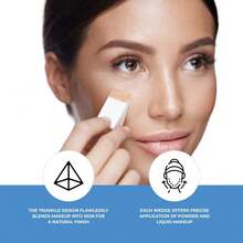 6pcs Makeup Sponge Mini Applicator Wedges, Triangle Cosmetic Sponges For Foundation, Blush, Eye Shadow, Blending And Smoothing, Disposable, Latex Free - White - View 2