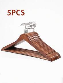 5pcs/2 Packs Wooden Hangers - With Non-Slip Bar - 360° Rotating Hook, Seamless Shirt & Suit Organizer Hanger, Suitable For Hotel, Bedroom, Closet - Multicolor - View 7