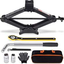 Scissor Jack, Car Jack Kit, 2 Ton (4409 Lbs) Tire Jack Tool Kit, Universal Car Emergency Kit With Lug Wrench, Tire Changing Kit For Car SUV - Multicolor - View 3
