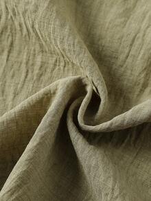 男童两件套，撞色领口和口袋印花短袖衬衫，撞色印花短裤，适合夏季露营、休闲度假和海滩穿着的时尚套装 - 橄欖綠 - 查看 8