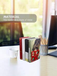 2pcs Minimalist Modern Bookshelf, Anti Slip Bookshelf, Heavy-Duty BOOK Metal Book Holder/CD Storage, Home Decoration Book Stand, Book Holder, Back To School, Study Supplies - Multicolor - View 7