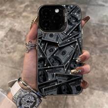 Estuche de Teléfono Suave y Elegante: Estuche de Teléfono con Patrón de Estrella y Dólar Cortado con Láser, Adecuado para 17/16/15/14/13/12/11/XS/XR/X//8 Plus/Pro// - Diseño Minimalista Creativo, Cobertura Completa, Cubierta Protectora Antigolpes Opción de regalo para hombres y mujeres: funda de silicona amortiguadora: protege tu teléfono de cada caída. - 1 pieza - Ver 10