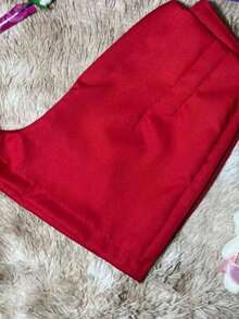 Shorts, Fabric, Zipper, Pocket, Vermuda, Daily, ALL - 紅色 - 查看 3