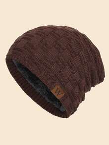 1pc Men's Winter Warmth Windproof Knit Hat With Thermal Lined , Suitable For Travel & Daily Wear Vacation Outfits - Multicolor - View 9