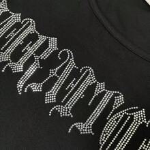 Áo thun dài tay nữ gợi cảm đính đá, dáng ôm, thời trang tối giản, áo crop top đen mùa xuân. - màu đen - Xem 10