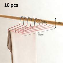 5/10pcs Open-Style Pant Hangers, Suitable For Wardrobe Scarf, Pants And Jeans Hanging Racks, Space-Saving Seamless Non-Slip Clothes Hangers, Sturdy Metal Pant Racks - Multicolor - View 9