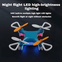 Mini Drone Beginner-Friendly Stunt Flyer All-Ages Mini Drone with Easy Stunt Flights and 360° Tricks with LED and Altitude Hold and Propeller Protection For Indoor Outdoor Blue-0002 - Azul - Ver 7