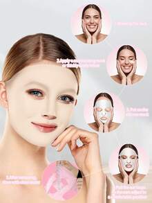 4pcs Moisturizing Hand Gloves, Socks, Face Mask Set, Includes Ear-Hanging Face Mask And Silicone SPA Socks, Suitable For Dry Skin, Silicone Heel Socks Anti-Slip, Used To Soften Foot Skin And Remove Calluses. - Multicolor - View 4