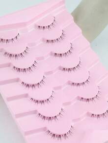 7 Pairs Cartoon Pointed Tail False Eyelashes, Transparent Stem Cat Ear Double Pointed Realistic Eyelashes, Korean/Japanese Style Cosplay Eyelashes - Cat Elf Eyelashes - View 6