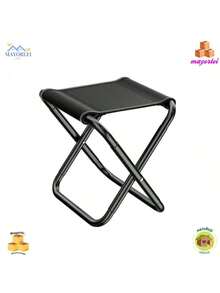 Silla plegable portátil para acampar al aire libre con bolsa, taburete ultraligero para pesca y Picnic, asiento de camuflaje ,Silla Camping Plegable Silla Gruesa Mazar - Negro - Ver 3