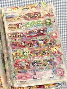 10张随机可爱粉色卡哇伊风格贴纸，适用于水瓶、笔记本电脑和手机装饰，可作为闺蜜拆箱礼物和派对小礼品（部分款式可能存在色差） - 彩色 - 查看 2