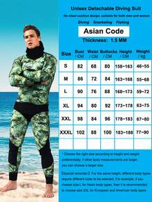 HISEA 1.5mm Neoprene Wetsuit For Women; Separate Style Freediving And Hunting Wetsuit For Men; Unisex Hooded Diving Suit - Green - View 11