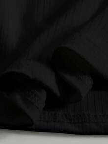 两件套时尚少女休闲无袖上衣+铆钉牛仔裙裤套装 - 黑色 - 查看 5