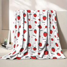 Coco Ai Ai's Strawberry-Printed Blanket, With Its Alluring Colors And Playful Design,Super Soft Flannel Printed  Blanket,As Birthday Gifts, Family, Wedding, Souvenir Blankets, Polyester Blankets Suitable For All Seasons, Washable, Machine Washable, Lightweight, Breathable, Comfortable, Warm, Unique, 280gsm For Him, Her Personalized Ideal Gifts For Her, Him, Family, Boyfriend, Girlfriend, Father, Family, Mother, Lover, Daughter, Son, Grandfather, Grandmother, Teacher,Doctor, Nurse,Friend, Classmate, Pet.Perfect Nap, Camping, Travel, Home, Daily Life, Office Decoration, Birthday, Anniversary, Valentine's Day, Thanksgiving, Graduation Season,Christmas, Halloween, Mother's Day, Father's Day, Wedding, New Year Gifts ,Sofa,Bed,Car,Bedroom,Living Room,Office,  Outdoor Camping, Beach,Wall Decoration - Nhiều màu 13 - Xem 2