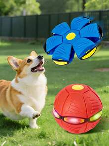 1 Set Pet Toy UFO, UFO Dog Toy, Suitable For Interactive Dogs, Cats, Soccer, Outdoor Games, Camping Games. This Dog Ball Is Suitable For Small, Medium And Large Dogs. It Is A Portable Creative Flying Disc Ball, Also A Walkable UFO Magic Ball. Suitable As Outdoor Sports Gift, Halloween Gift, Christmas Gift And Holiday Gift. - Multicolor - View 4
