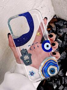 1pc Unique Blue Eye Shell Blue Gold Texture Pattern Phone Case, Thick Transpart Protective Cover Compatible With A05, A05S, A13, A14, A15, A53, A54, A55, A56, S22, S23, S24, S25, 11, 12, 13, 14, 15, 16 Pro Max.Christmas Accessories.Pink Phone Case Fall New Year Mobile Phone Case Cover 17 Pro Max Family Cover De 17 Pro Max Case Cute Phone Cases Fundas 17 Pro Case 16 Pro Max Case - 多色 2 - 查看 4