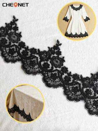 1pc Lace Fabric Dress Applique Lace Collar Sewing Trim, DIY Lace Collar Sewing Craft Collar Decor Patch