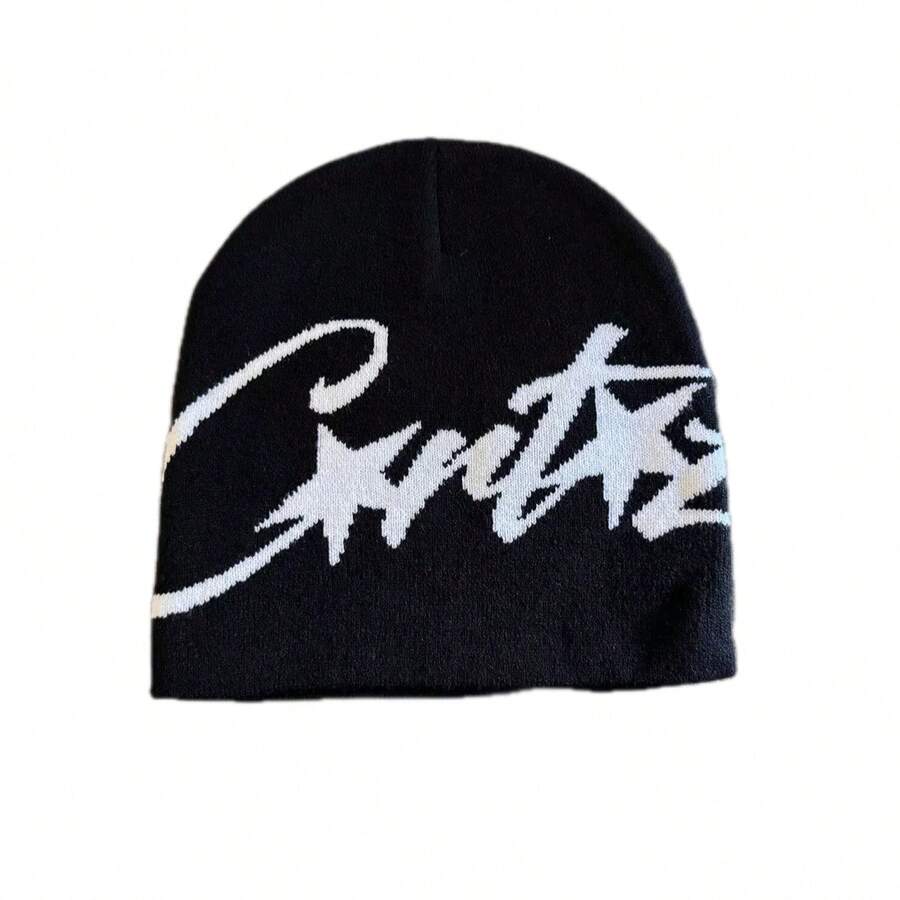 1顶星形字母涂鸦保暖休闲百搭男士针织帽 - 彩色 - 查看 1