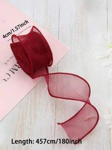 1/2/4/6/15/30 cuộn ruy băng organza bán trong suốt, dùng cho bó hoa, gói quà, trang trí bánh, đám cưới, nơ trang trí, trang trí tiệc lễ hội. - Đỏ - Xem 7