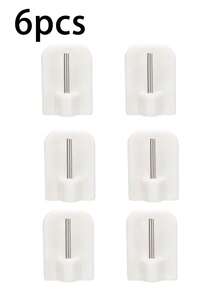 Self-Adhesive Curtain Hooks - Plastic No-Drill Hooks, Strong Adhesive Backing, Modern Design, Suitable For Curtains, Curtain Rods, Home Decor (Residential And Commercial Use), Curtain Hooks - White - View 15