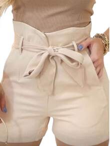 New 2025 Shorts With Belt, Pocket, And Front Zipper. - Beis - Ver 2