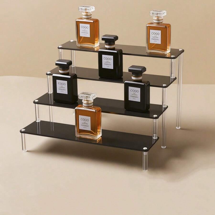 1-5 Tier Black Acrylic Display Stand, Household Desktop Stepped Organizer Rack For Figurines, Dolls, Blind Boxes, Bracelets, Jewelry - Multicolor - View 1