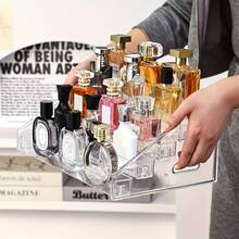 1pc Multi-Layer Clear Acrylic Display Stand, 3-7 Tier Stepped Cupboard Organizer & Storage Rack For Nail Polish, Perfume, Figures & Collectibles, Stable Base, Easy Assembly - Transparent Color - View 9