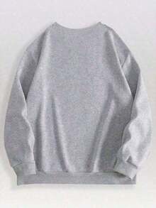 Hillman College Graphic Sweatshirt With College Emblem Printwinter Clothes For Women - 灰色 - 查看 2