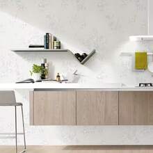 1卷加厚白色玫瑰印花可剥离自粘壁纸，防潮防水防污耐磨，非常适合卧室、宿舍、酒店、电视背景墙装修装饰。背面带胶，可轻松移除不留残胶，易于安装。尺寸：45厘米*500/300/100厘米 - 白色 - 查看 16