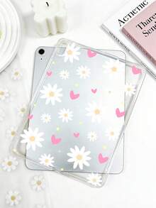 1pc Cute Pink Daisy Floral Tablet Protective Case, Compatible With IPad 10.9/10.2/5th/Air/Pro 11/10th/9.7/Air 2/7th/8th, IPad Air 4/5, IPad Pro 11/10th, IPad Mini 1/2/3/4/5/6/7, Galaxy Tab A7/A8. Lightweight Soft Shell, No Stylus Slot. - Multicolor - View 5